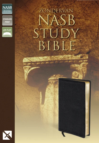 NASB, Zondervan NASB Study Bible, Bonded Leather, Black, Red Letter Edition